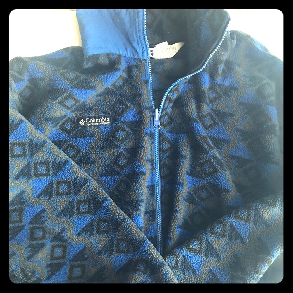 Men’s vintage Columbia Aztec print fleece half-zip
